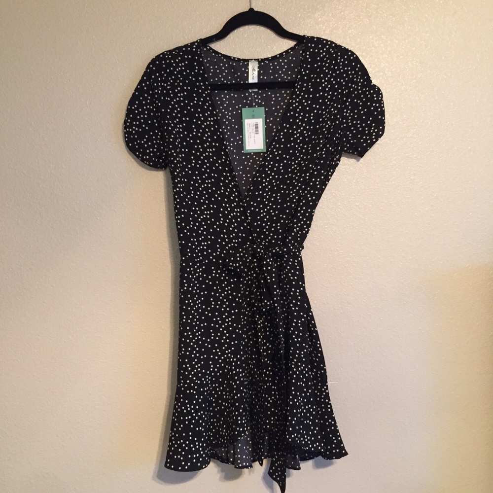 Polka dot wrap dress